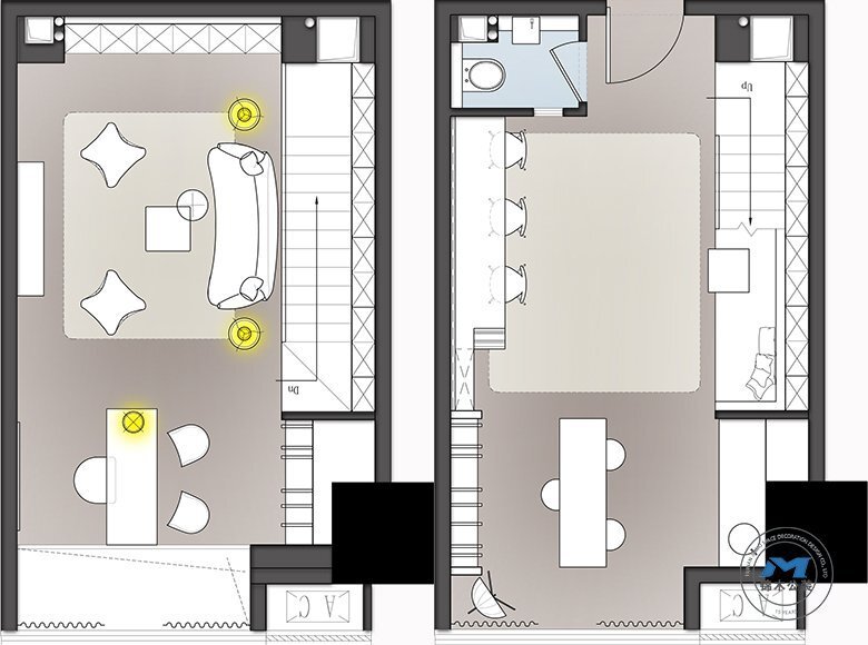 LOFT公寓型售樓部與樣板房裝修設(shè)計B戶型彩圖